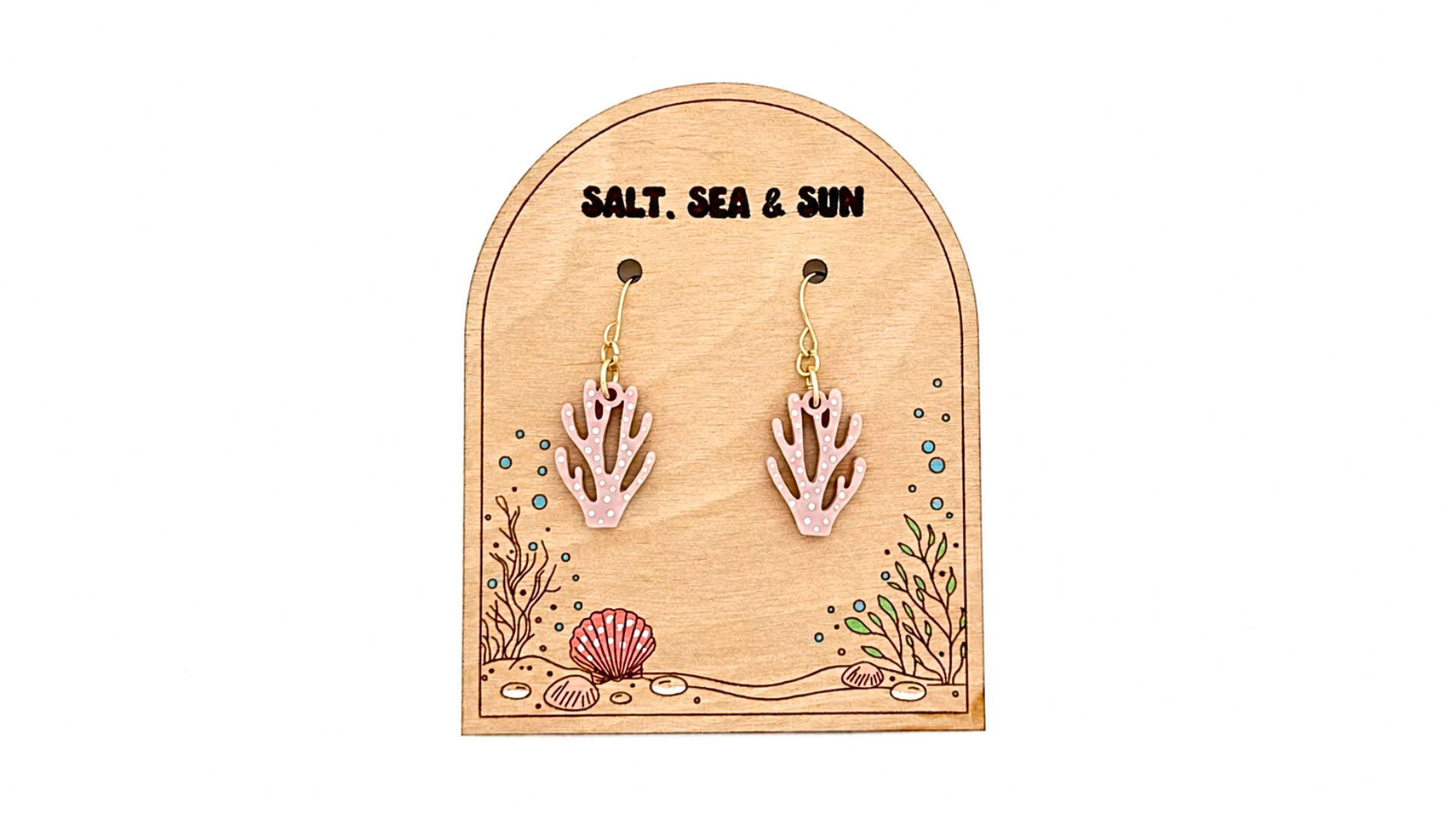 Coral Earrings and Card