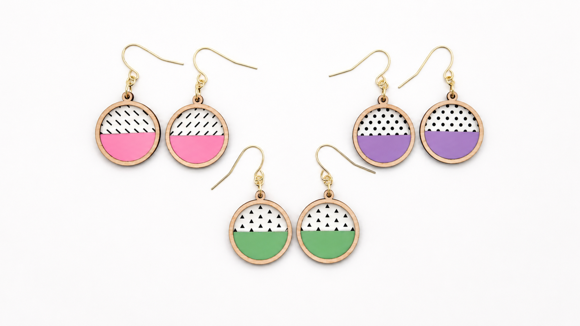 Color Block Pattern Earrings