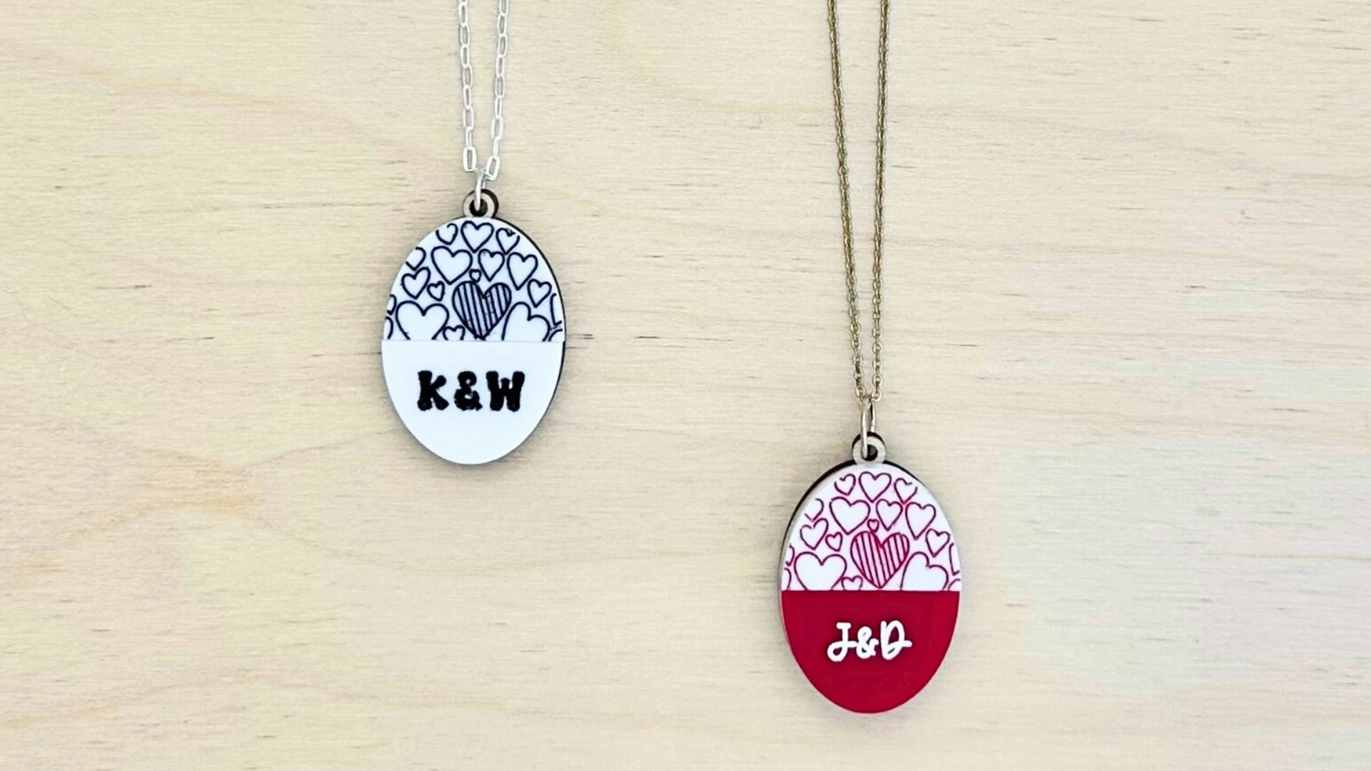 Personalized Vertical Scored Heart Pendant