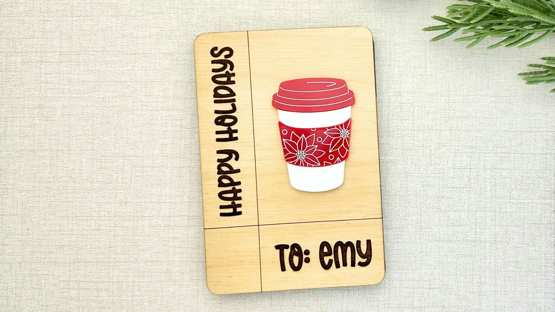 Personalized Coffee Gift Card Holder