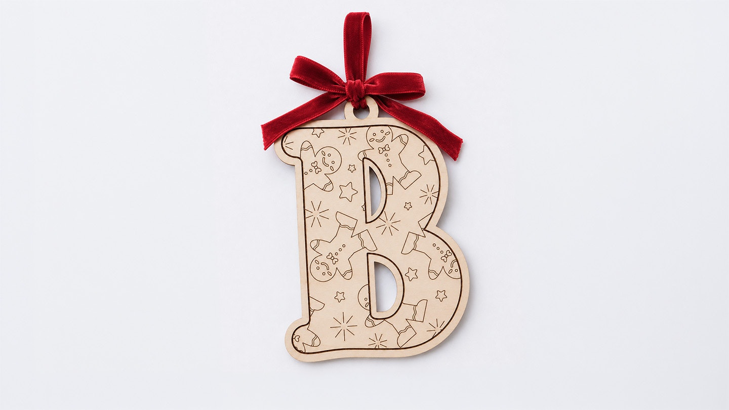 Gingerbread Pattern Letter Ornament