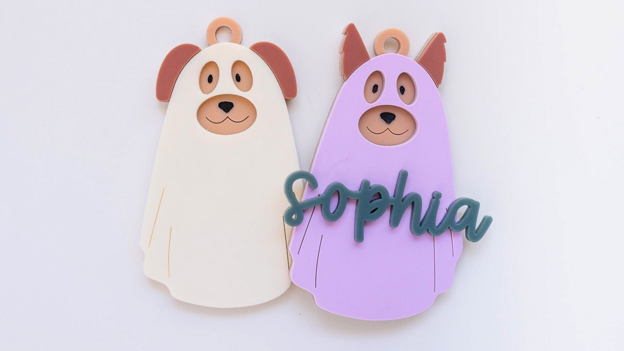 Halloween Ghost Dog Tag