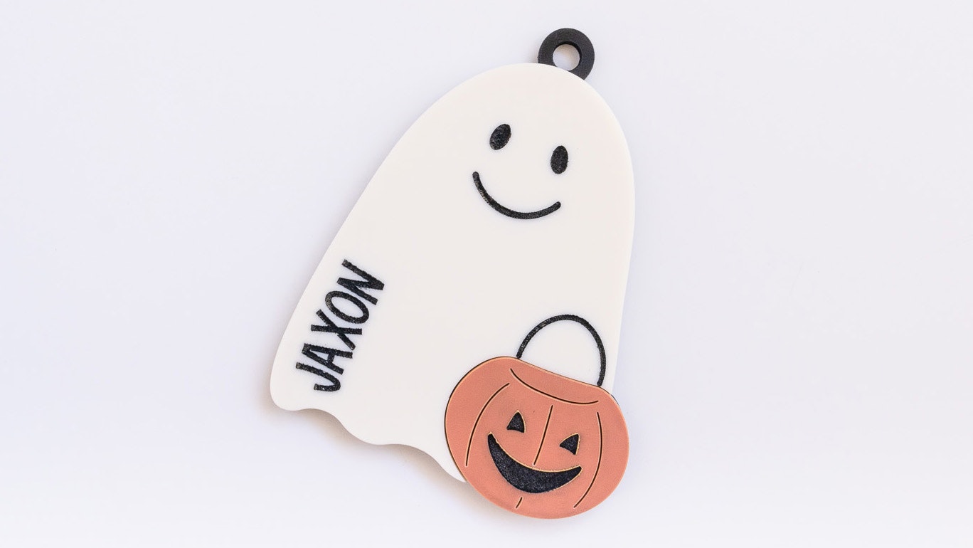 Ghost Pumpkin Bag Tag