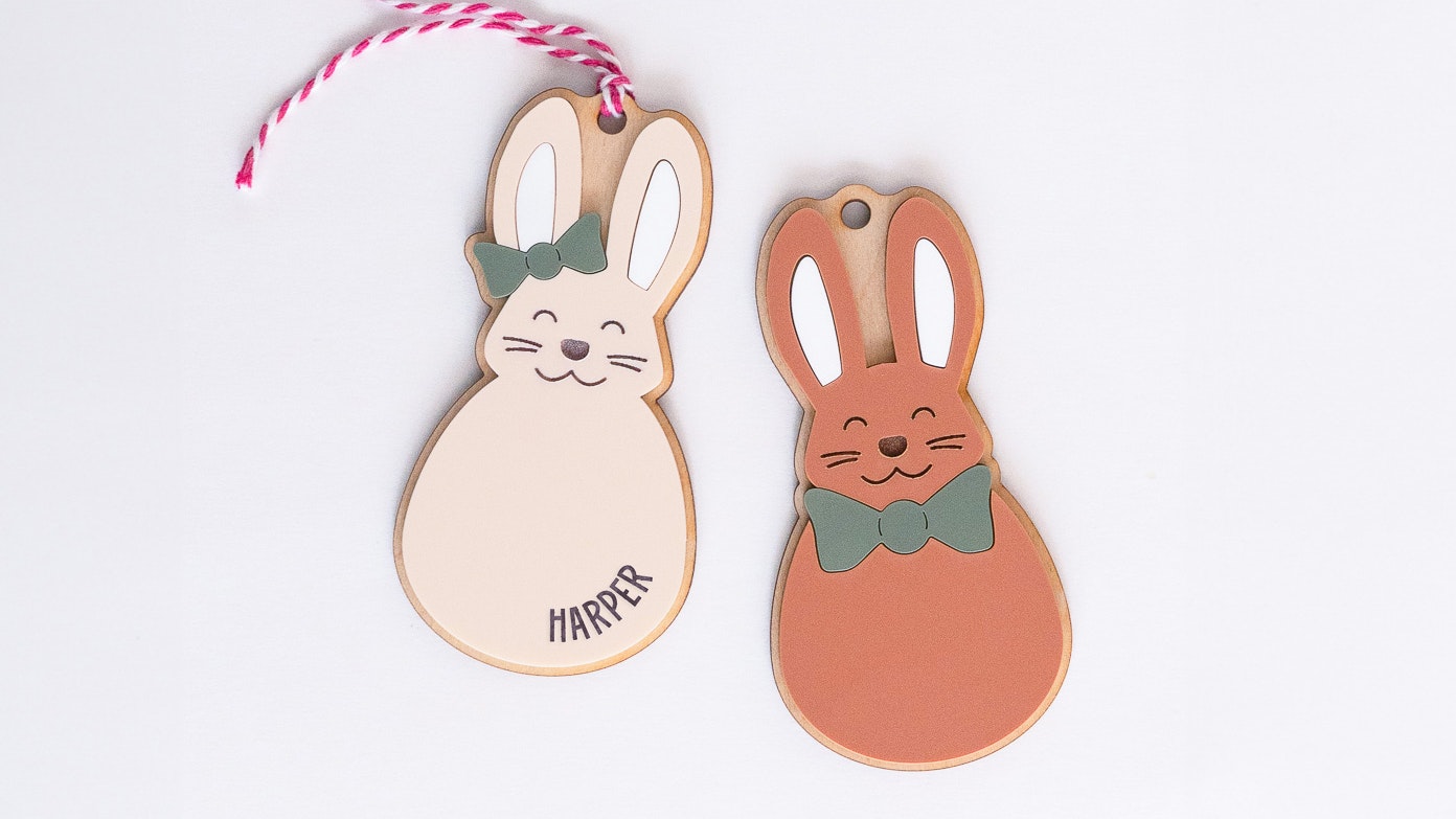 Bow Bunny Layered Tag