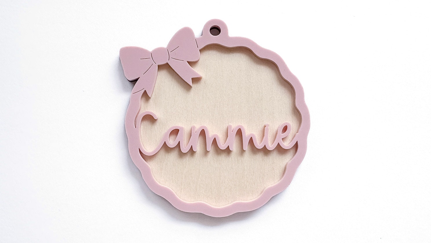 Bow Name Bag Tag